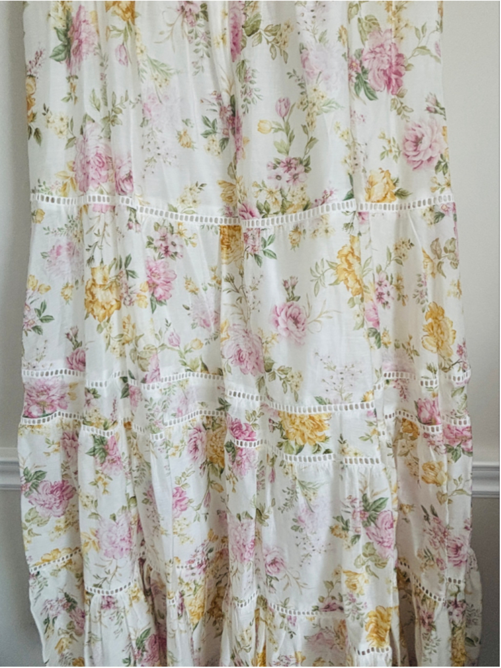 Ever New Romana CottageCore Tiered Floral Puff Sleeve Maxi Dress Size 12 Boho - Picture 14 of 16